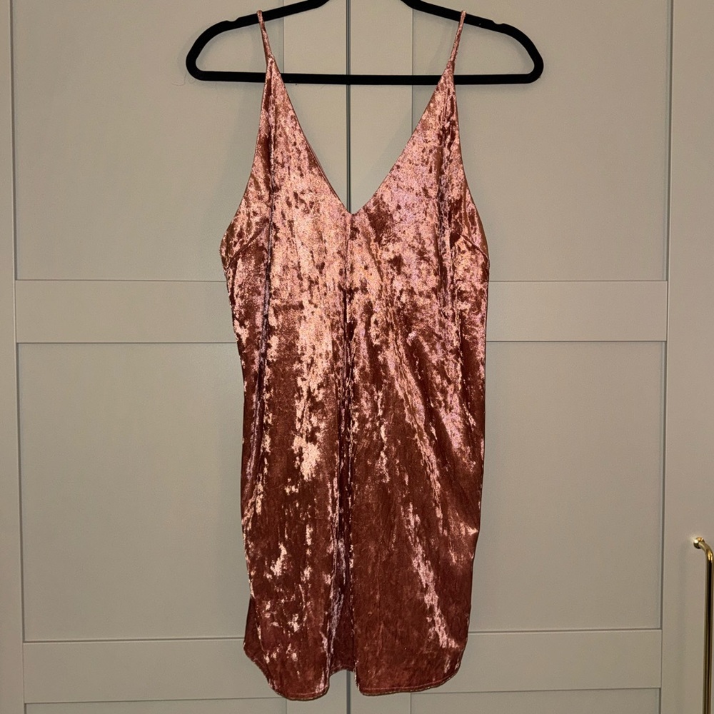 Elegant Velvet Pink Dress